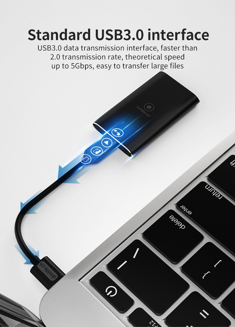 LUXWALLET MSATA SSD USB 3.0 naar Type-C 3.1 SSD Externe Harde Schijf Behuizing - Ondersteuning van mSATA SSD 18pins/8pins - 5GBS - Afbeelding 5