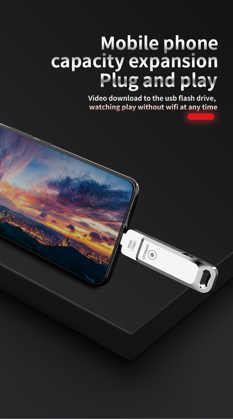 LUXWALLET PD8 USB Stick 64GB USB-C Type-C 3.1- USB 3.0 Flash Drive - OTG –360 Graden Roteerbaar – Zilver - Afbeelding 10