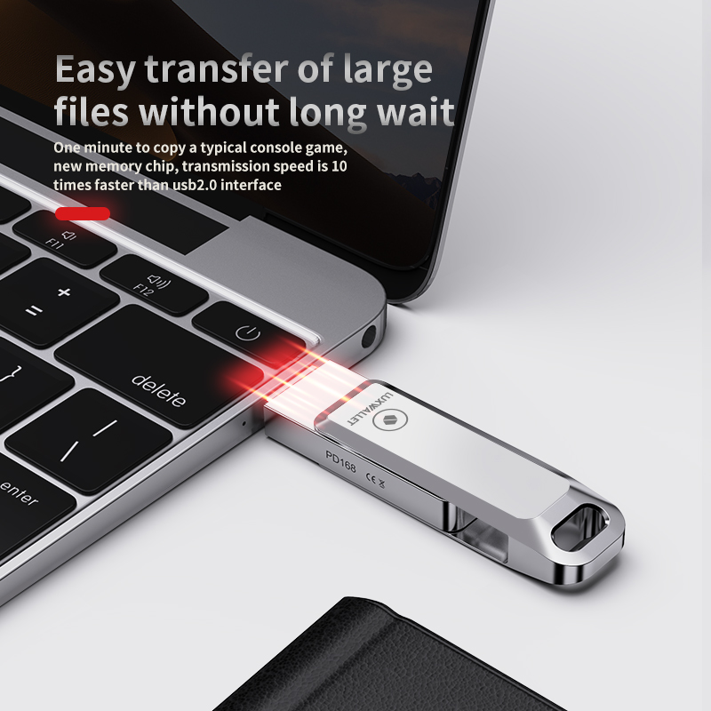 LUXWALLET PD8 USB Stick 256GB USB-C Type-C 3.1- USB 3.0 Flash Drive - OTG –360 Graden Roteerbaar – Zilver - Afbeelding 15