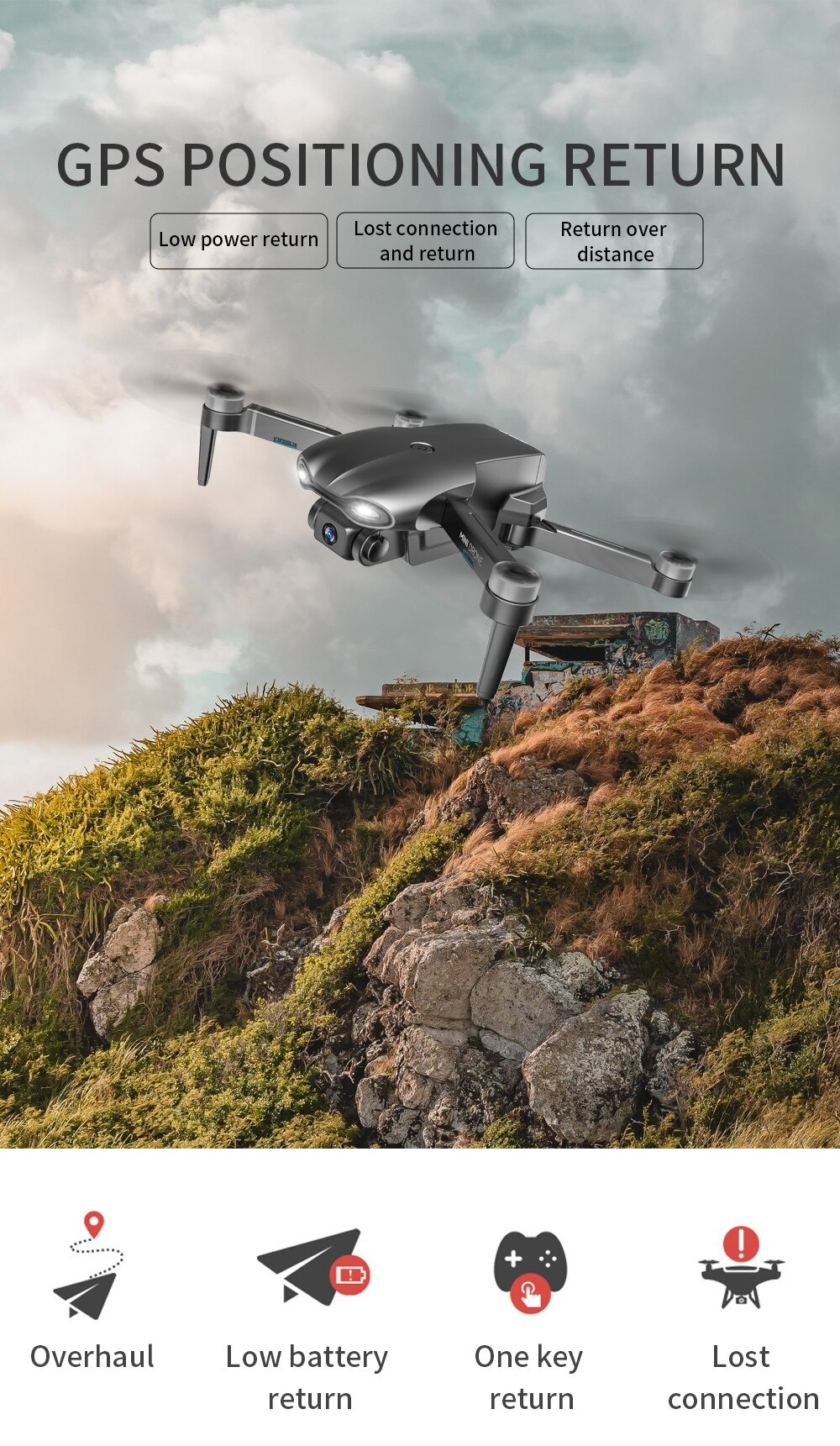 LUXWALLET Nocchi 5D - 20 KM/h - 249 Gram - 6K Camera + Stabilisator - 5Ghz WiFI FPV GPS Drone - Live Video + 2 Accu + Opbergcase - Afbeelding 17