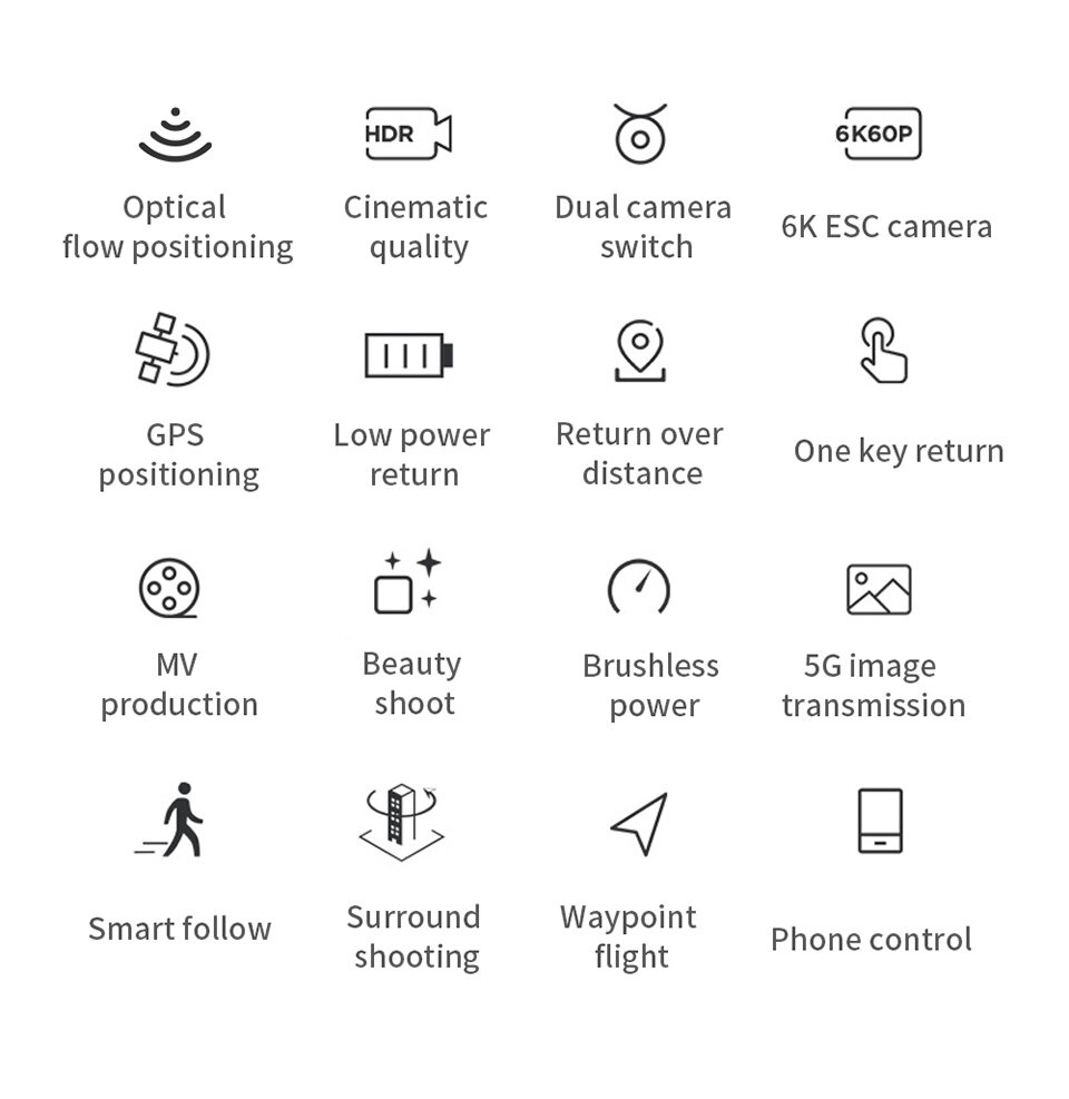 LUXWALLET Nocchi 5D - 20 KM/h - 249 Gram - 6K Camera + Stabilisator - 5Ghz WiFI FPV GPS Drone - Live Video + 2 Accu + Opbergcase - Afbeelding 21