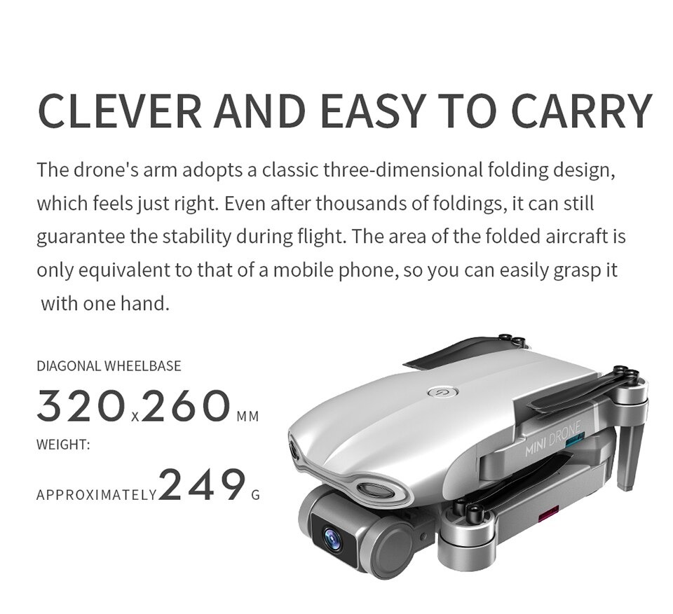 LUXWALLET Nocchi 5D - 20 KM/h - 249 Gram - 6K Camera + Stabilisator - 5Ghz WiFI FPV GPS Drone - Live Video + 2 Accu + Opbergcase - Afbeelding 24