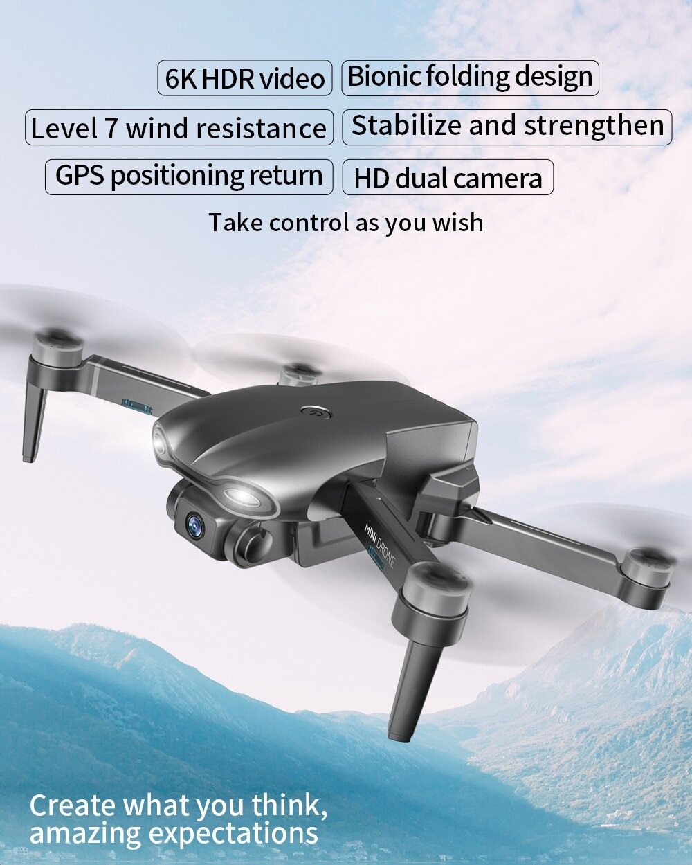 LUXWALLET Nocchi 5D - 20 KM/h - 249 Gram - 6K Camera + Stabilisator - 5Ghz WiFI FPV GPS Drone - Live Video + 2 Accu + Opbergcase - Afbeelding 23
