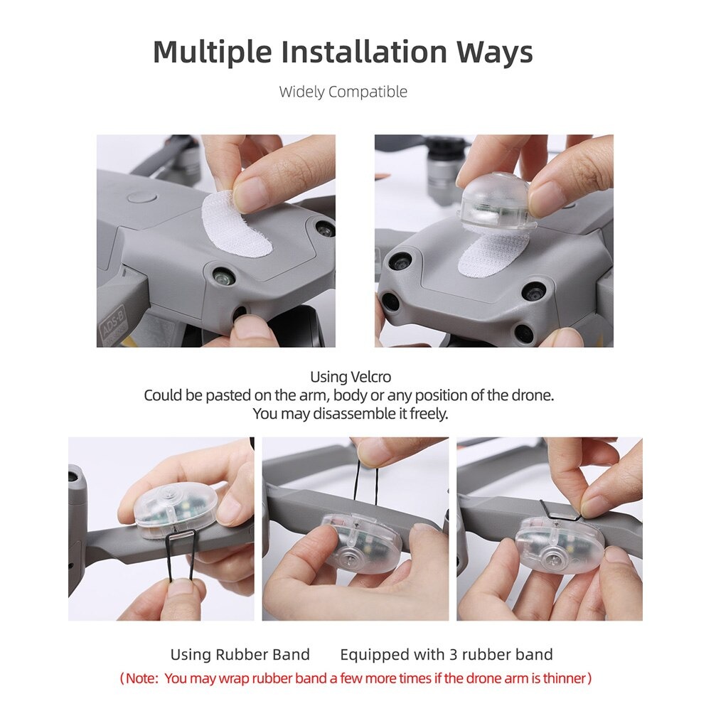 LUXWALLET SLD1 – Universele Drone Verlichting LED Lamp - Drie Kleuren - Geschikt voor o.a. DJI Mini SE/Air2s/Phantom 4 Pro - Afbeelding 3