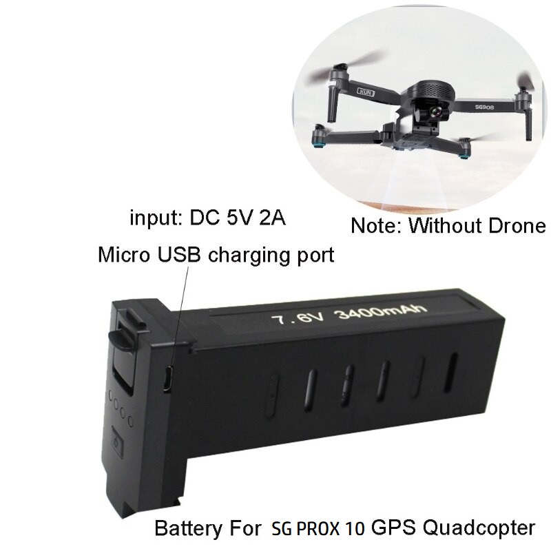 LUXWALLET Drone Batterij – Batterij Geschikt Voor LUXWALLET SG ProX 10 - Zwart - Afbeelding 6