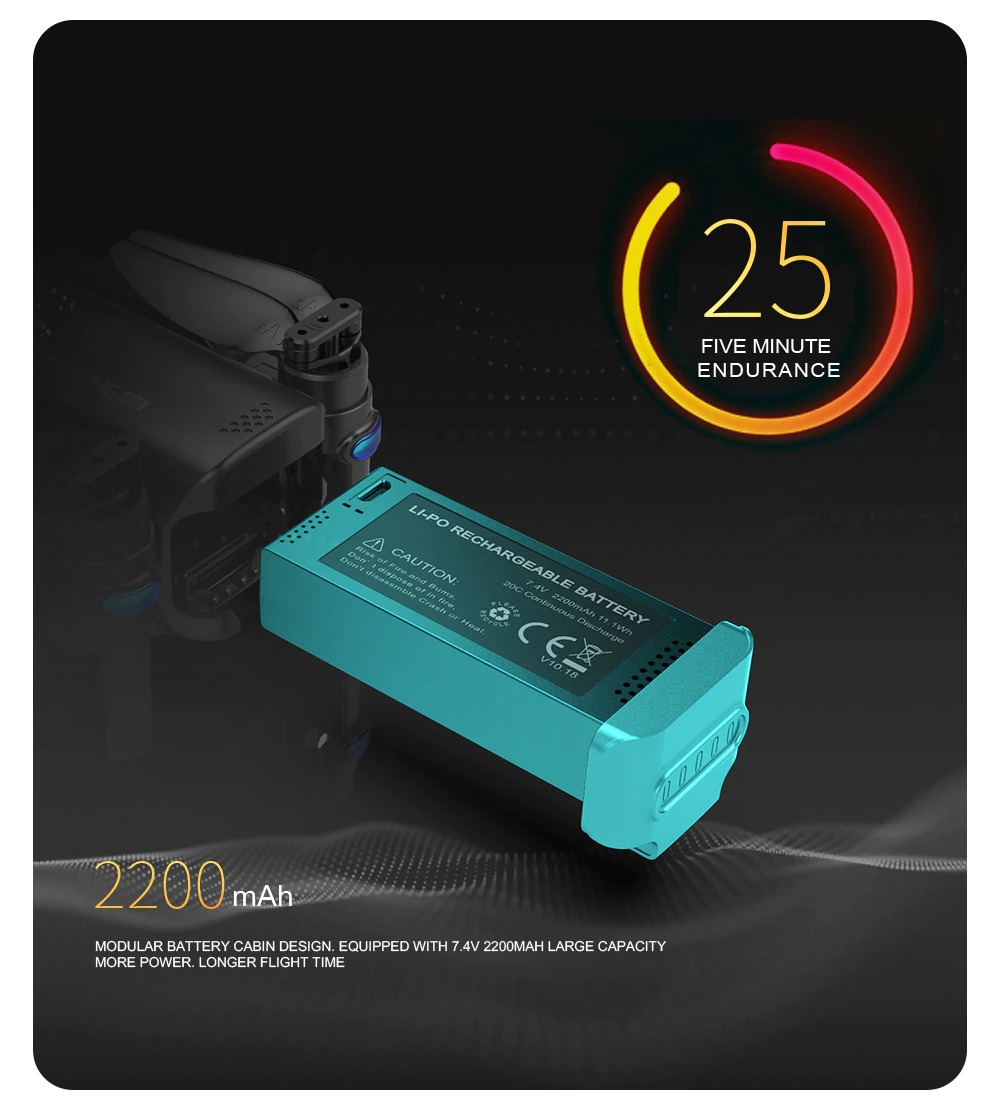 LUXWALLET Drone Batterij – Batterij Geschikt Voor LUXWALLET Ai-Kai Drone - Zwart - Afbeelding 2