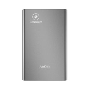 LUXWALLET AirDisk T2 Linux - Behuizing Voor Netwerk Harde Schijf – HDD 2.5 SATA III - Netwerk - 10 Gebruikers – Mobiele App – Plug & Play – Lichtgewicht & Draagbar - Zilver