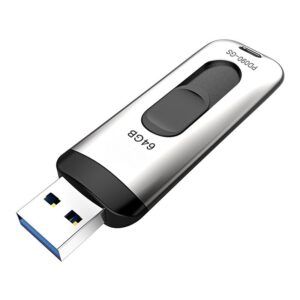LUXWALLET PD9 USB 3.0 Flash Drive – Metalen USB Stick - 64GB High Speed ​​Draagbare Geheugen Stick - Leessnelheid tot 150 MB / s –Zilver/Zwart (Copy)