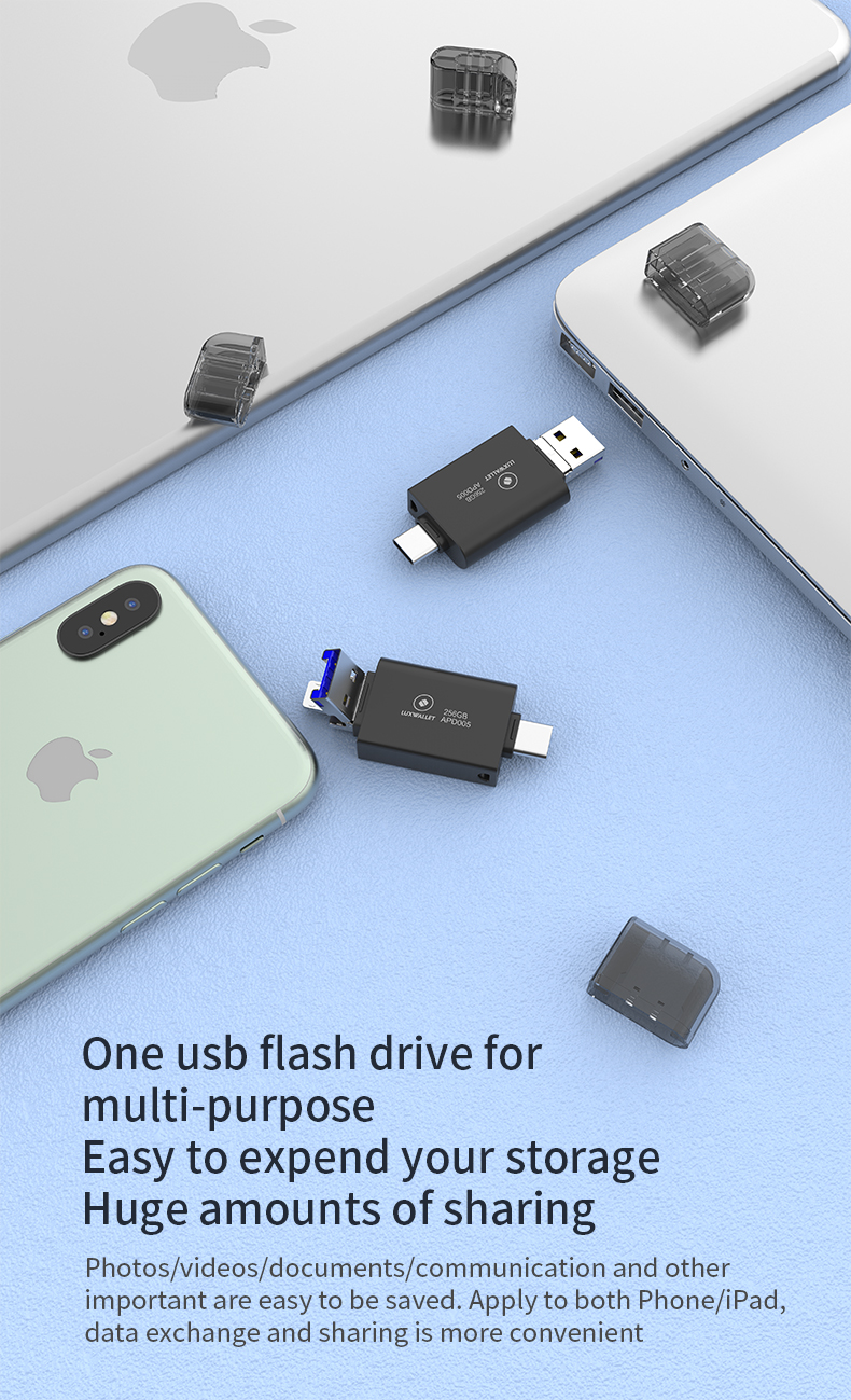 LUXWALLET APD - FlashDrive - 64GB - Extra Opslag iOS - Geen App Nodig + USB-C - Lightning - USB - Plug & Play - Afbeelding 11