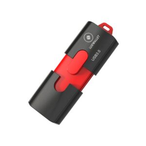 LUXWALLET PROX3 – 128GB Stick - USB 3.0 - Schuifbare Design - Snelle Overdracht - Stootbestendig Design – Zwart/Rood (kopie)