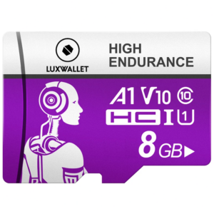 LUXWALLET® HC U1 - 8GB Micro SD Kaart  - TF  Klasse 10 - High Endurance - Snelle Gegevensoverdracht - Paars