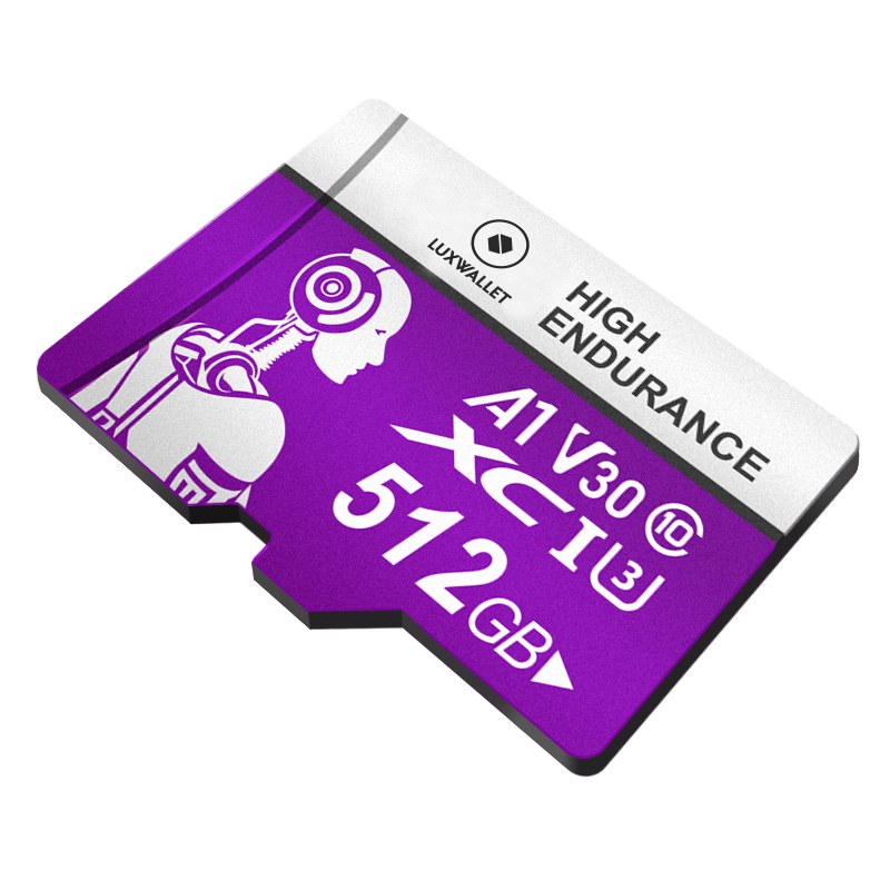 LUXWALLET® HC - 512 GB Micro SD Kaart - TF Klasse 10 - High Endurance - Snelle Gegevensoverdracht - Paars - Afbeelding 4