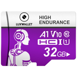 LUXWALLET® HC U1 - 32 GB Micro SD Kaart  - TF  Klasse 10 - High Endurance - Snelle Gegevensoverdracht - Paars