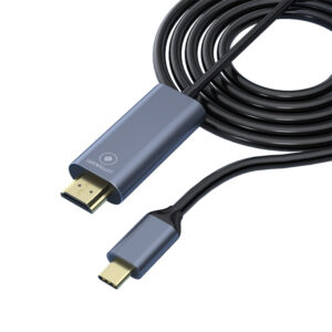 LUXWALLET CHB2 USB C naar HDMI Mannelijk – 4K 30HZ – Thunderbolt 3 – 1.8M – Plug & Play - Zwart
