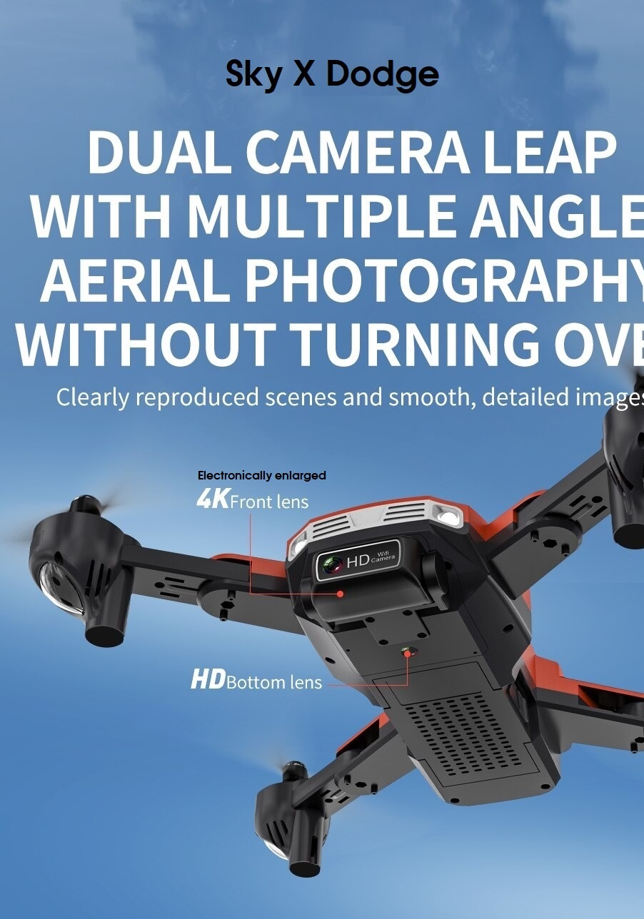 LUXWALLET Sky X Dodge - 22km/h - Infrarood Obstakel Vermijden - Mini Drone - 2x Camera Drone WiFi - Beginner Quadcopter - Afbeelding 12