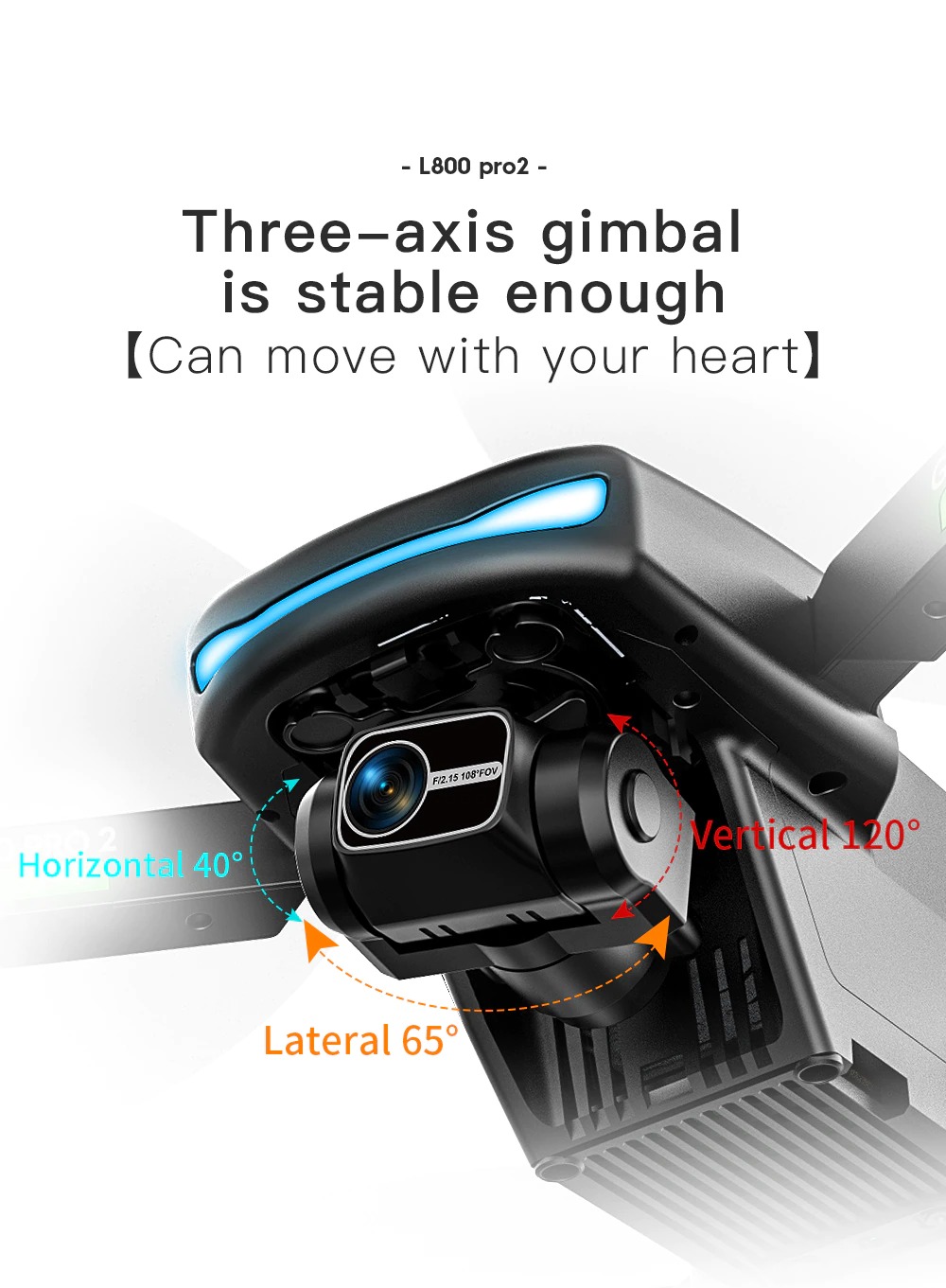 LUXWALLET OMEGA X DODGE - 45 km/h - GPS Drone - Obstakel Ontwijking Sensor - FPV WiFi 5Ghz - Micro SD - 2x Camera - 3-As Gimbal- Oranje - Afbeelding 12