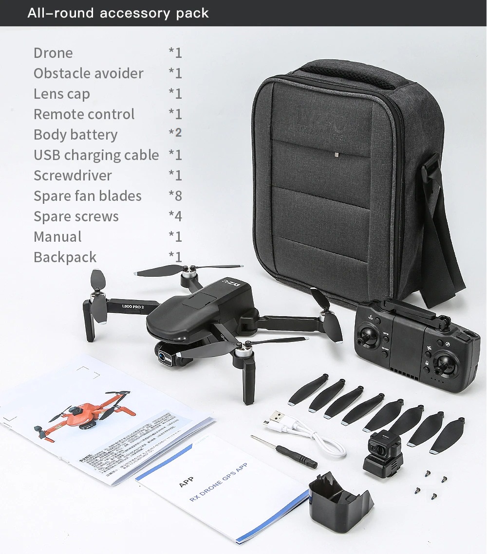 LUXWALLET OMEGA X DODGE - 45 km/h - GPS Drone - Obstakel Ontwijking Sensor - FPV WiFi 5Ghz - Micro SD - 2x Camera - 3-As Gimbal- Oranje - Afbeelding 16