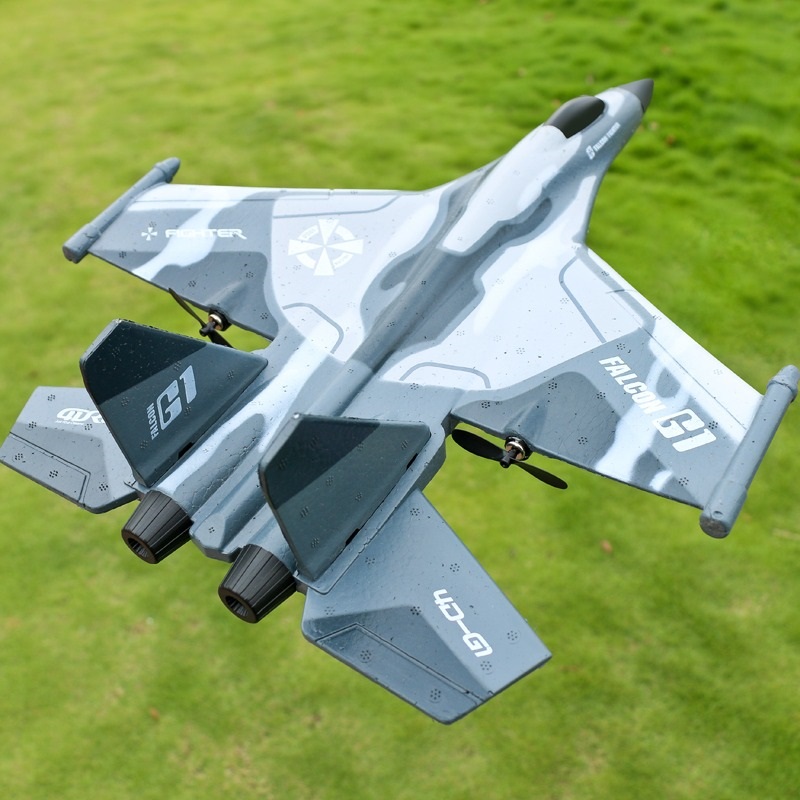 LUXWALLET SkyShow Pro – 2.4GHz RC Vliegtuig Drone – Straaljager Drone Met LED Verlichting – Crashbestendig – Waterbestendige Drone Met 2 Batterijen – Grijze Camouflage - Afbeelding 13