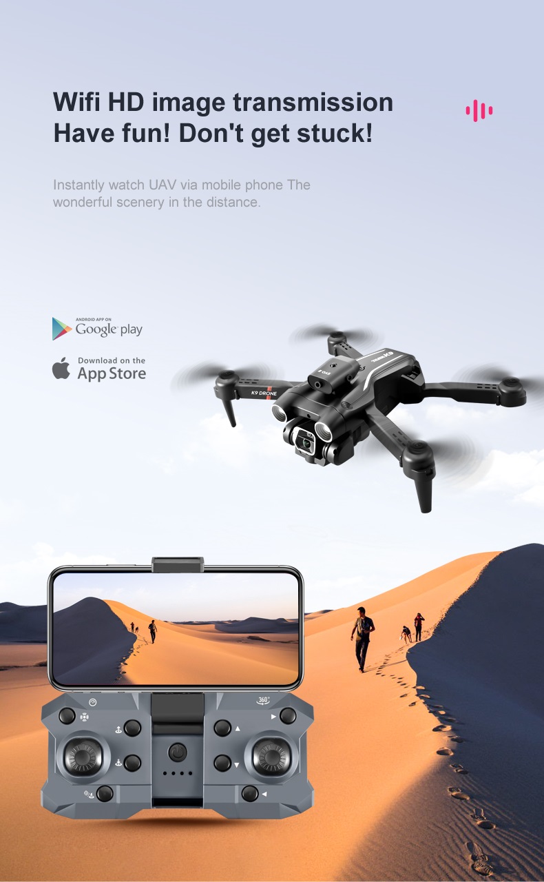 LUXWALLET Libra Light Max Drone – Drone Met Vierzijdige Obstakel Ontwijking - Drone Met Twee Camera’s - 480P – Opvouwbaar - 360° Vliegsysteem - Richtingspunt Vluchtmodus – Zwart - Afbeelding 12