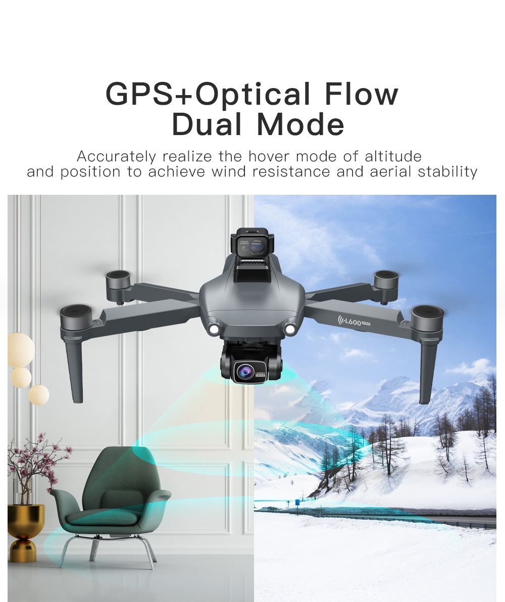 LUXWALLET Chopper X Dodge - 21.6KM/h Drone - WiFi GPS 1080P Full HD Drone – Laser Obstacle Avoidance - EIS Stabilisator - 1200 Meter Afstand + 2x Accu - Afbeelding 13