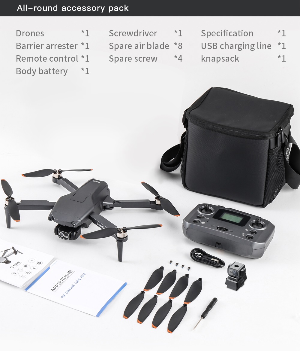 LUXWALLET Chopper X Dodge - 21.6KM/h Drone - WiFi GPS 1080P Full HD Drone – Laser Obstacle Avoidance - EIS Stabilisator - 1200 Meter Afstand + 2x Accu - Afbeelding 25