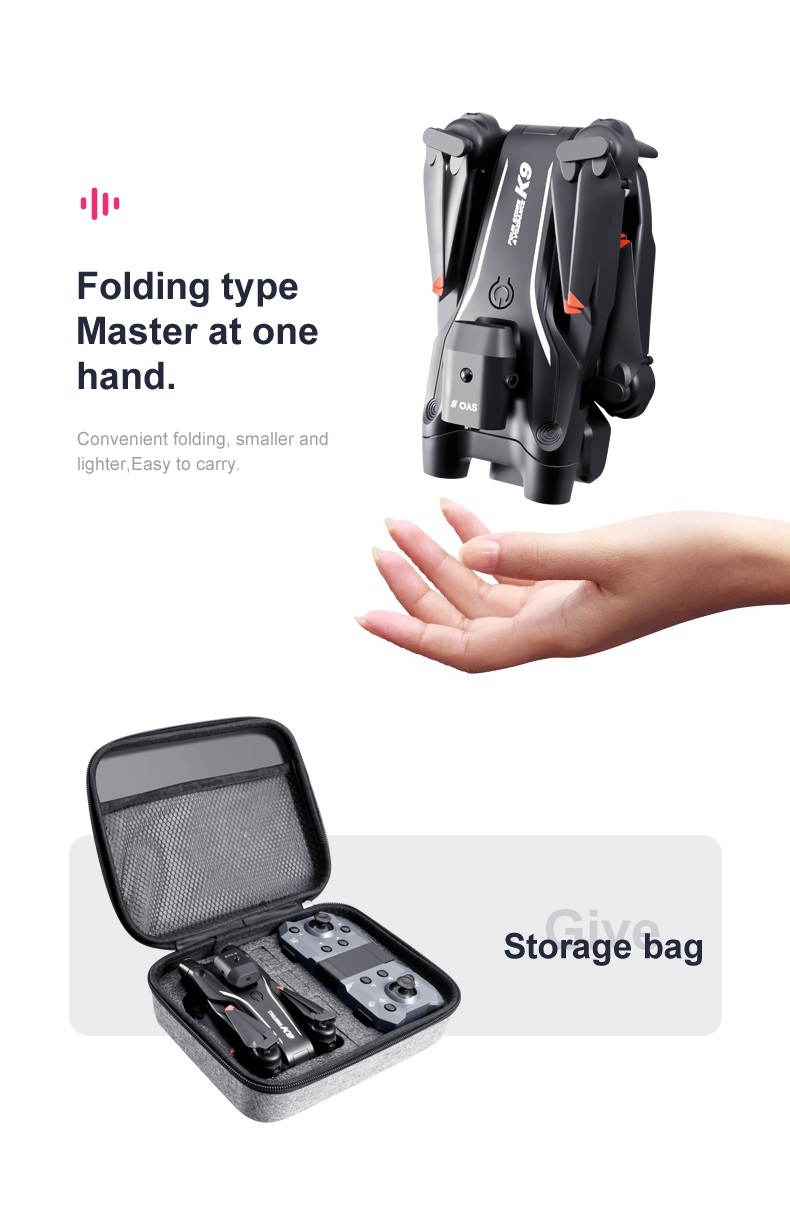 LUXWALLET Libra Light Max Drone – Drone Met Vierzijdige Obstakel Ontwijking - Drone Met Twee Camera’s - 480P – Opvouwbaar - 360° Vliegsysteem - Richtingspunt Vluchtmodus – Zwart - Afbeelding 6