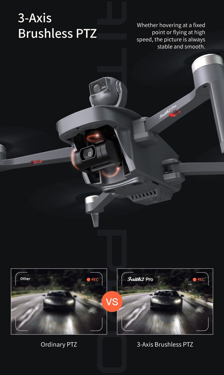 LUXWALLET Valkyrie X Dodge – 5 Ghz WiFi GPS Drone - Micro-SD Kaart Ingang- 4K Camera – 6000 Meter - Laser Obstakel Ontwijking- 3 Assige Gimbal – Return To Home – Borstelloze Motor – Grijs - Afbeelding 12