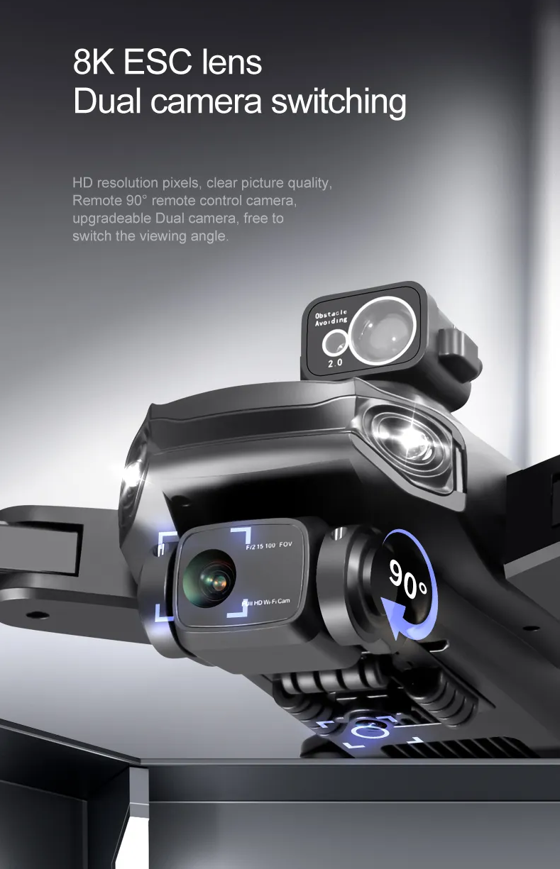 LUXWALLET AeroTech Ultra - 5Ghz WiFI GPS Drone – Laser Obstacle Avoidance - 1200M Afstand - RTH Functie - 15-30KM/h – Drone Met Mobiele App - 2 Accu + Opbergcase - Afbeelding 2