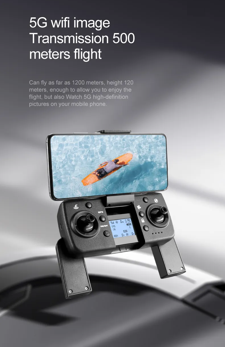 LUXWALLET AeroTech Ultra - 5Ghz WiFI GPS Drone – Laser Obstacle Avoidance - 1200M Afstand - RTH Functie - 15-30KM/h – Drone Met Mobiele App - 2 Accu + Opbergcase - Afbeelding 4