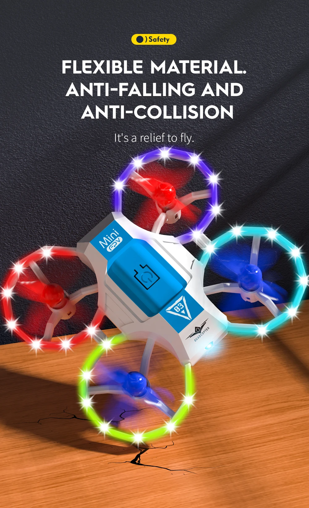 LUXWALLET SkySparky – Mini Beginners Drone – 2.4GHz Drone – Mini Quadcopter Drone – Met Verlichting – Voicecontrol – Wit - Afbeelding 14