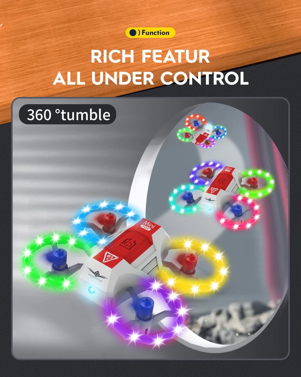 LUXWALLET SkySparky – Mini Beginners Drone – 2.4GHz Drone – Mini Quadcopter Drone – Met Verlichting – Voicecontrol – Wit - Afbeelding 15