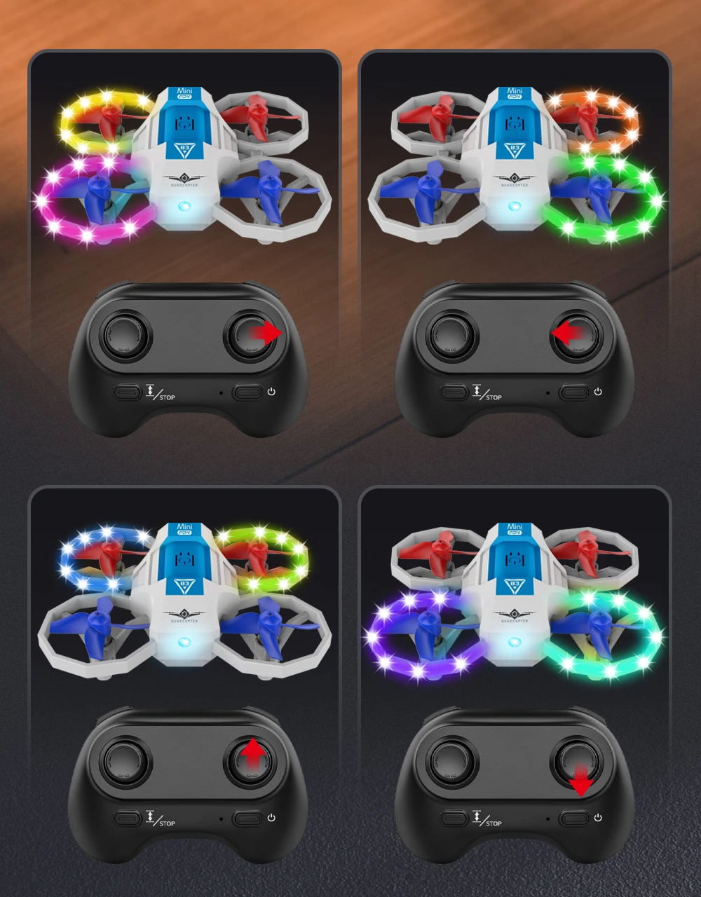 LUXWALLET SkySparky – Mini Beginners Drone – 2.4GHz Drone – Mini Quadcopter Drone – Met Verlichting – Voicecontrol – Wit - Afbeelding 10