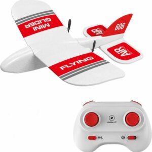 LUXWALLET SkyShow Mini – 2.4GHz RC Vliegtuig Drone – Crashbestendig – RC Vliegtuig Voor binnen en buiten - Waterbestendige Drone Met 2 Batterijen – Rood/Wit