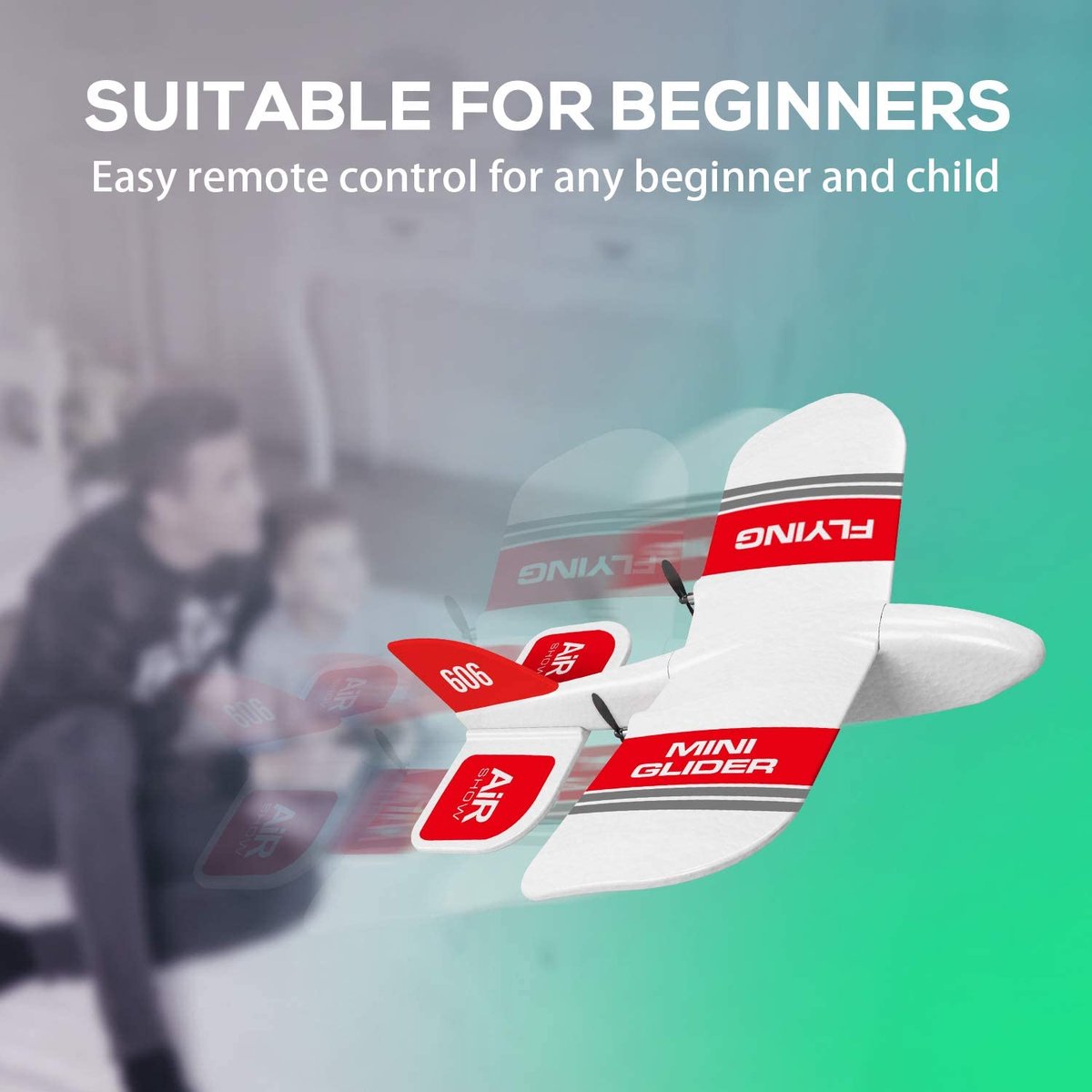 LUXWALLET SkyShow Mini – 2.4GHz RC Vliegtuig Drone – Crashbestendig – RC Vliegtuig Voor binnen en buiten - Waterbestendige Drone Met 2 Batterijen – Rood/Wit - Afbeelding 13