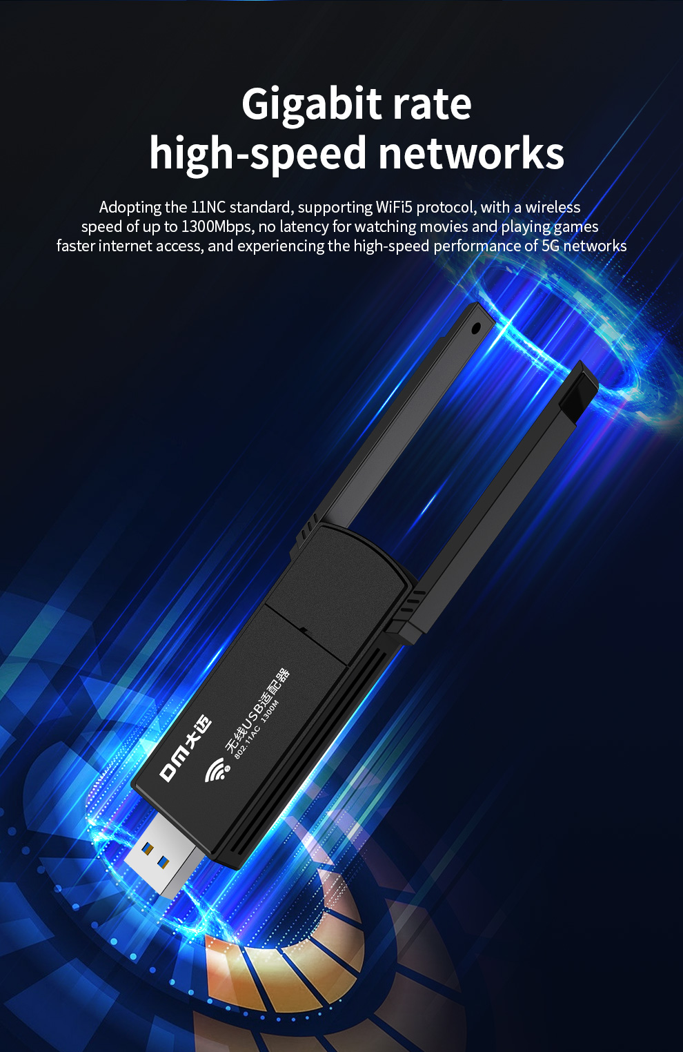 DrPhone TurboLink - 1300Mbps - 5Ghz WiFi Adapter Dongle - Draadloos en Supersnel WiFi - Afbeelding 9