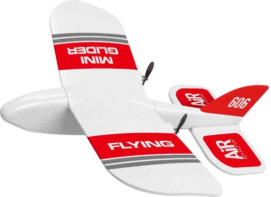 LUXWALLET SkyShow Mini – 2.4GHz RC Vliegtuig Drone – Crashbestendig – RC Vliegtuig Voor binnen en buiten - Waterbestendige Drone Met 2 Batterijen – Rood/Wit - Afbeelding 2