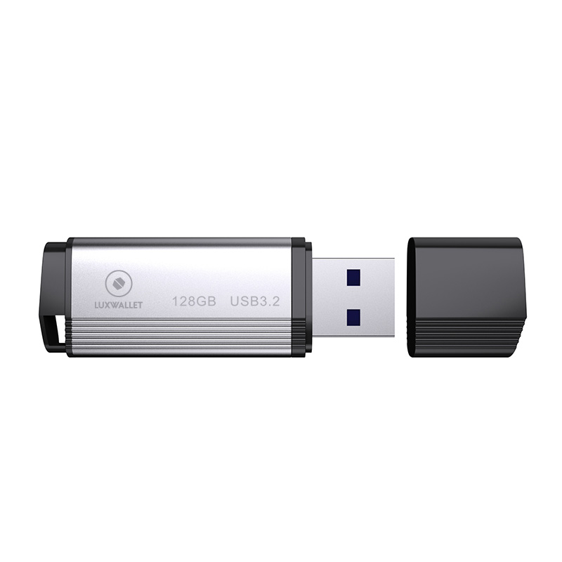 LUXWALLET SpeedByte – USB 3.2 Flashdrive – 128GB – OTG – USB-Stick – Stootbestendig Design – Leessnelheid tot 100 Mbps – Snelle Overdracht – Zwart/Zilver - Afbeelding 3