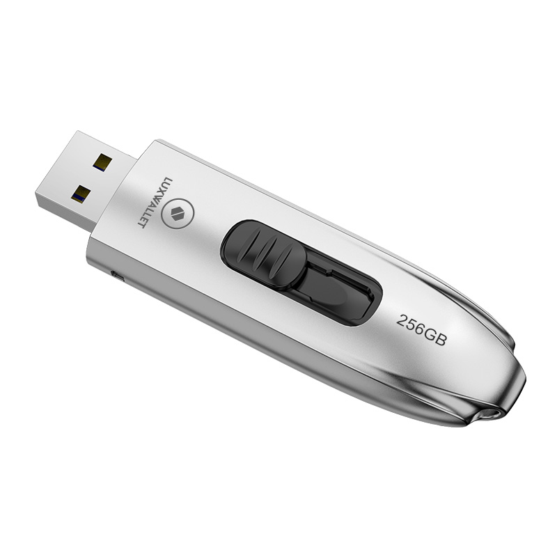 LUXWALLET DataPulse – USB 3.1 Flashdrive - Uitschuifbaar Ontwerp - Ingebouwde Beveiliging – Metalen Behuizing – USB Stick – OTG – 256GB –Zilver - Afbeelding 5
