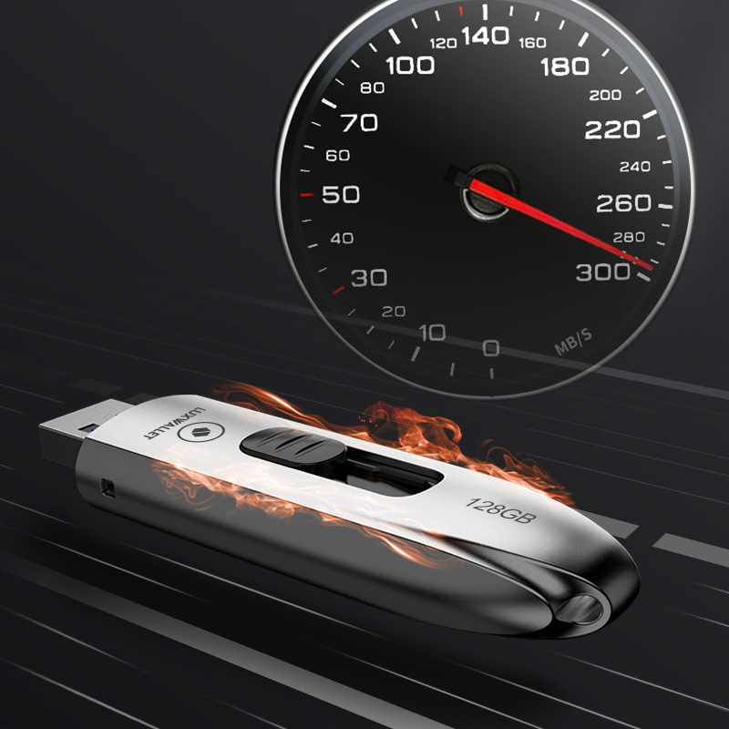 LUXWALLET DataPulse – USB 3.1 Flashdrive - Uitschuifbaar Ontwerp - Ingebouwde Beveiliging – Metalen Behuizing – USB Stick – OTG – 128GB –Zilver - Afbeelding 7