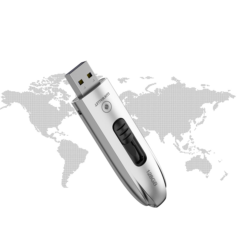 LUXWALLET DataPulse – USB 3.1 Flashdrive - Uitschuifbaar Ontwerp - Ingebouwde Beveiliging – Metalen Behuizing – USB Stick – OTG – 128GB –Zilver - Afbeelding 9