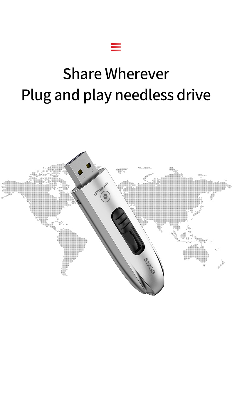 LUXWALLET DataPulse – USB 3.1 Flashdrive - Uitschuifbaar Ontwerp - Ingebouwde Beveiliging – Metalen Behuizing – USB Stick – OTG – 256GB –Zilver - Afbeelding 18