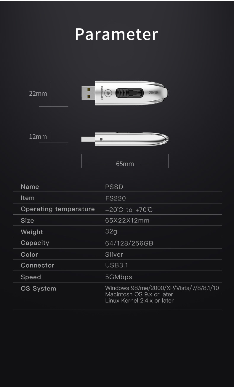 LUXWALLET DataPulse – USB 3.1 Flashdrive - Uitschuifbaar Ontwerp - Ingebouwde Beveiliging – Metalen Behuizing – USB Stick – OTG – 128GB –Zilver - Afbeelding 19