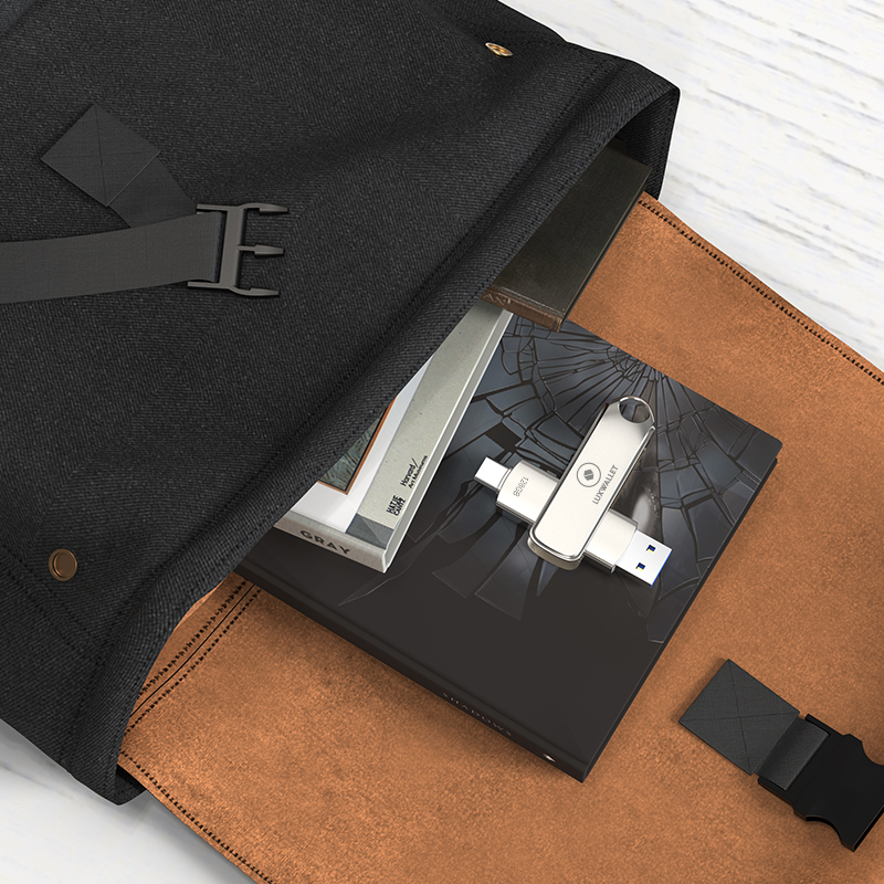 LUXWALLET SwiftSync – USB 3.2 Naar USB-C 3.1 Flashdrive - 90° Rotatie – Ingebouwde Beveiliging – USB Stick – OTG – 128GB – Zilver - Afbeelding 6