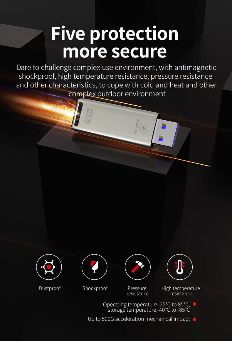 LUXWALLET FlashBlaze – USB 3.2 Flashdrive – 256GB – OTG – USB-Stick - Stootbestendig Design – Leessnelheid tot 110 Mbps – Snelle Overdracht – Zilver - Afbeelding 17