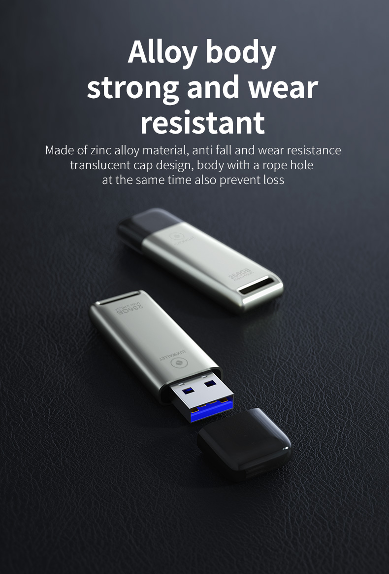 LUXWALLET FlashBlaze – USB 3.2 Flashdrive – 256GB – OTG – USB-Stick - Stootbestendig Design – Leessnelheid tot 110 Mbps – Snelle Overdracht – Zilver - Afbeelding 18