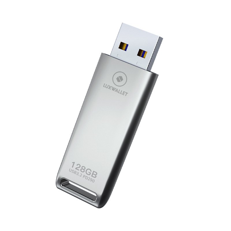 LUXWALLET FlashBlaze – USB 3.2 Flashdrive – 128GB – OTG – USB-Stick - Stootbestendig Design – Leessnelheid tot 110 Mbps – Snelle Overdracht - Zilver