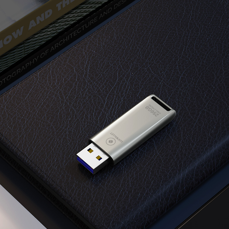 LUXWALLET FlashBlaze – USB 3.2 Flashdrive – 256GB – OTG – USB-Stick - Stootbestendig Design – Leessnelheid tot 110 Mbps – Snelle Overdracht – Zilver - Afbeelding 10