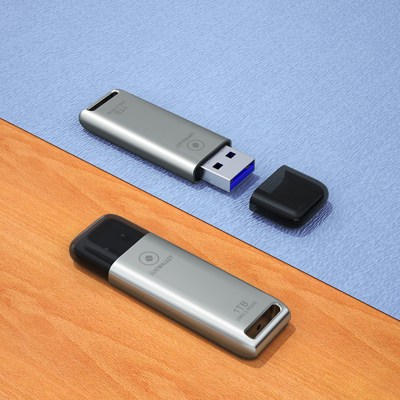 LUXWALLET FlashBlaze – USB 3.2 Flashdrive – 1TB – OTG – USB-Stick - Stootbestendig Design – Leessnelheid tot 110 Mbps – Snelle Overdracht – Zilver - Afbeelding 11