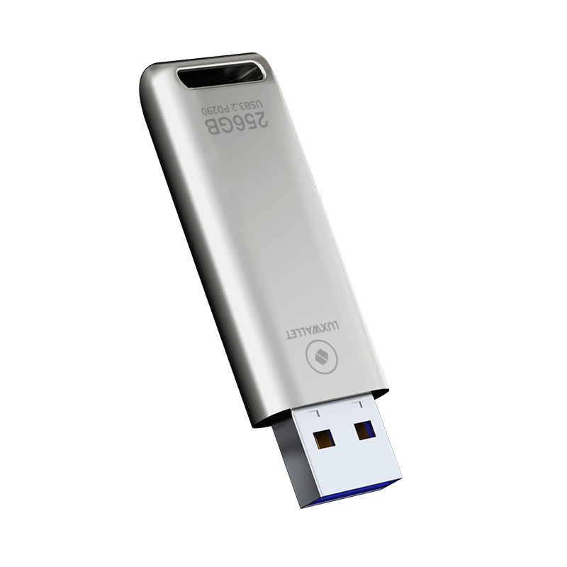 LUXWALLET FlashBlaze – USB 3.2 Flashdrive – 256GB – OTG – USB-Stick - Stootbestendig Design – Leessnelheid tot 110 Mbps – Snelle Overdracht – Zilver - Afbeelding 3