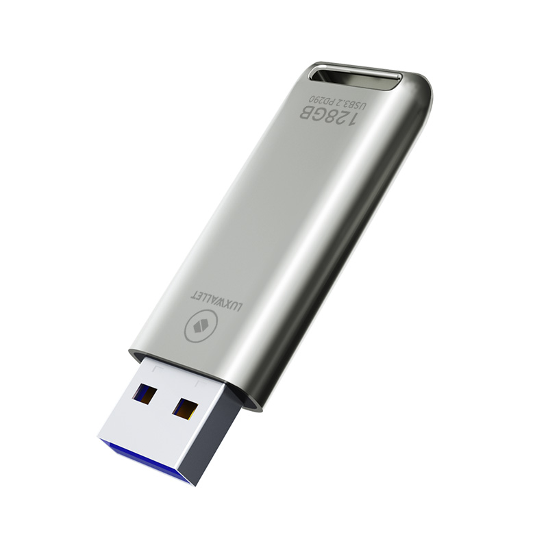 LUXWALLET FlashBlaze – USB 3.2 Flashdrive – 128GB – OTG – USB-Stick - Stootbestendig Design – Leessnelheid tot 110 Mbps – Snelle Overdracht - Zilver - Afbeelding 4